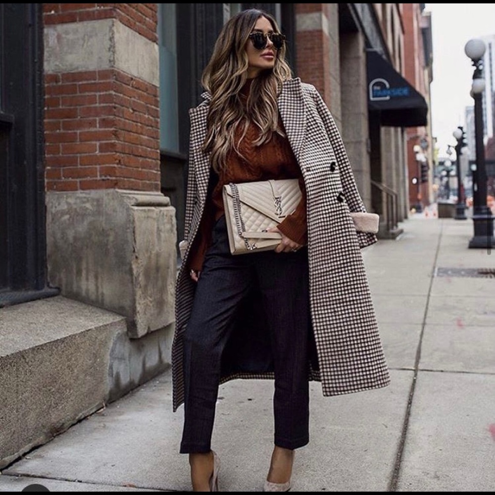 Petite Studio Britta Wool Coat - Chocolate Plaid